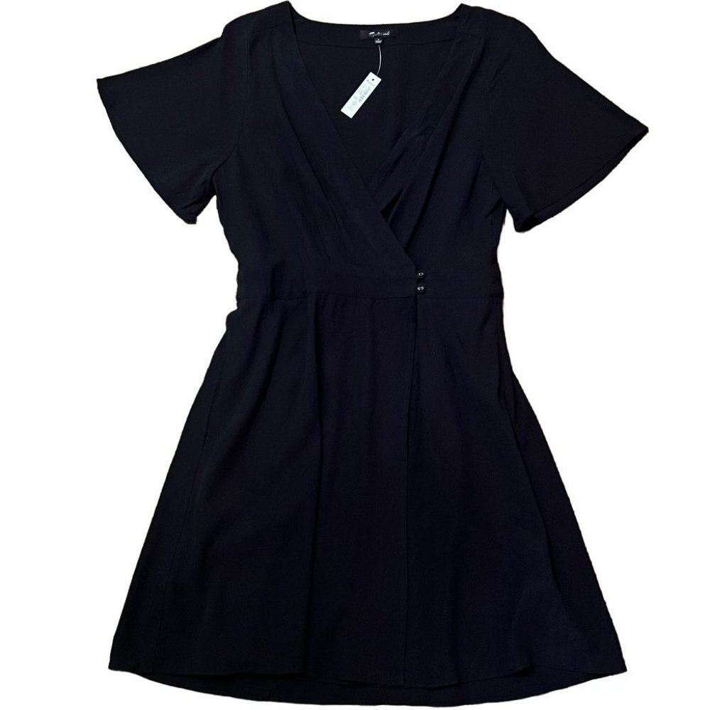 Madewell womens pleated waist wrap mini dress size 4 - Picture 8 of 9